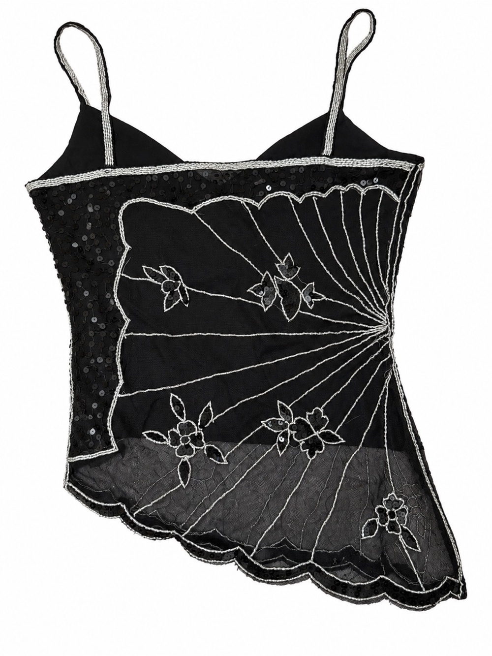 Vintage Beaded Mesh Floral Sequin Camisole - Picture 2 of 6